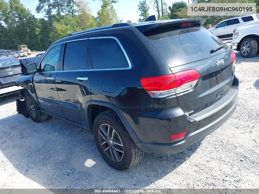 2017 Jeep Grand Cherokee Limited 4X2 VIN: 1C4RJEBG9HC960195 Lot: 40494441