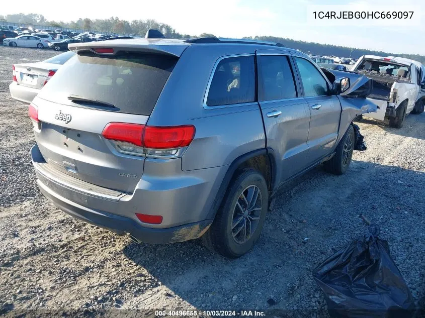 1C4RJEBG0HC669097 2017 Jeep Grand Cherokee Limited 4X2