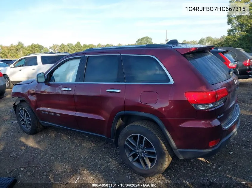 2017 Jeep Grand Cherokee Limited 4X4/Limited 75Th Anniversary Edition 4X4 VIN: 1C4RJFBG7HC667315 Lot: 40503131