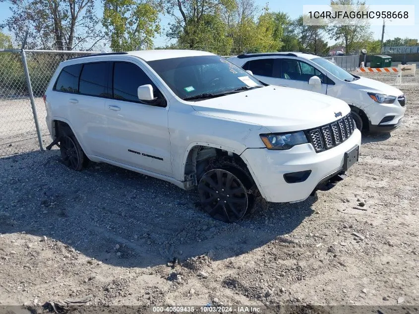 2017 Jeep Grand Cherokee Altitude 4X4 VIN: 1C4RJFAG6HC958668 Lot: 40509435