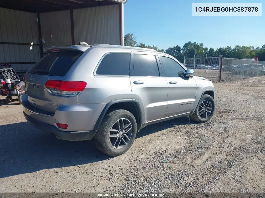 2017 Jeep Grand Cherokee Limited 4X2 VIN: 1C4RJEBG0HC887878 Lot: 40579197