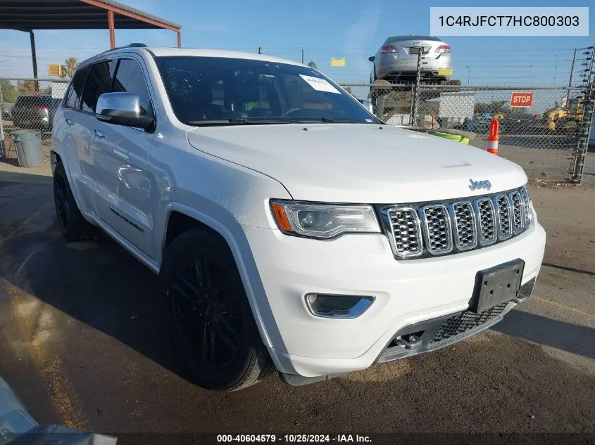 2017 Jeep Grand Cherokee Overland 4X4 VIN: 1C4RJFCT7HC800303 Lot: 40604579