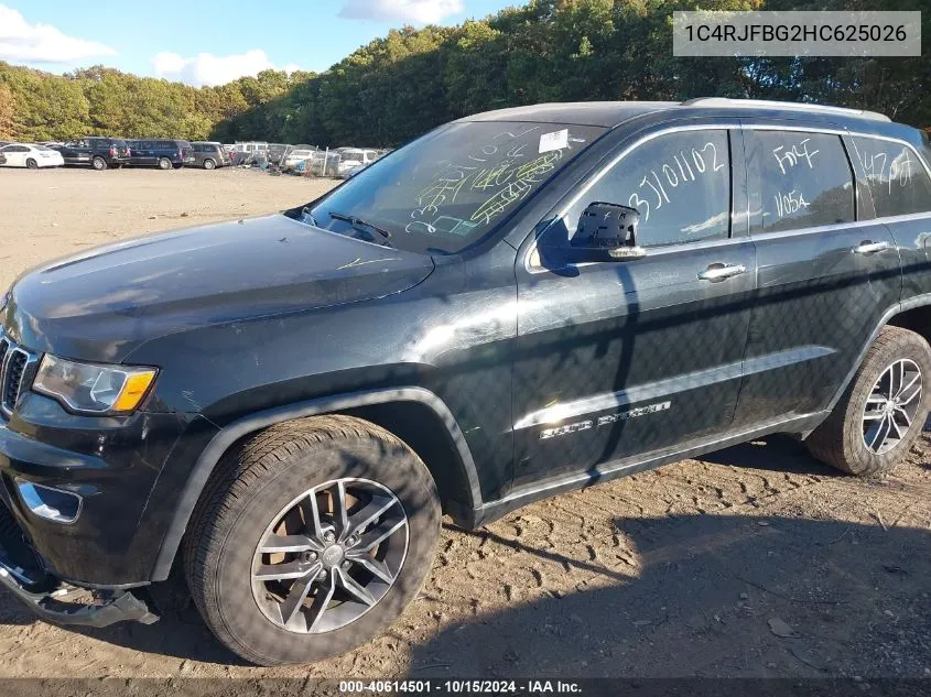 2017 Jeep Grand Cherokee Limited 4X4 VIN: 1C4RJFBG2HC625026 Lot: 40614501