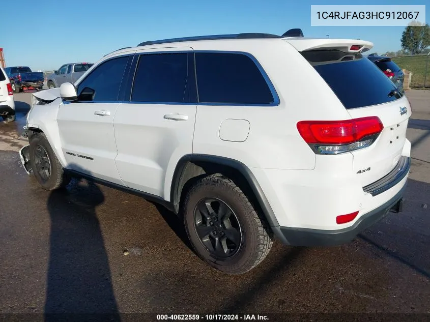 2017 Jeep Grand Cherokee Laredo 4X4 VIN: 1C4RJFAG3HC912067 Lot: 40622559