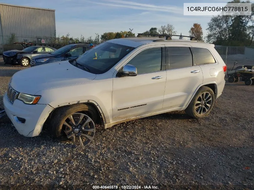 2017 Jeep Grand Cherokee Overland 4X4 VIN: 1C4RJFCG6HC778815 Lot: 40645578