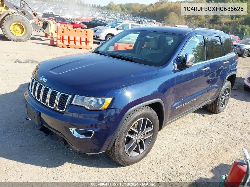 2017 Jeep Grand Cherokee Limited 4X4 VIN: 1C4RJFBGXHC686625 Lot: 40647135