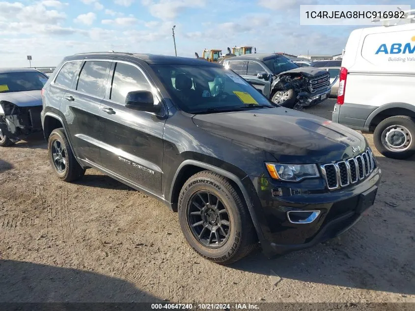 2017 Jeep Grand Cherokee Laredo VIN: 1C4RJEAG8HC916982 Lot: 40647240