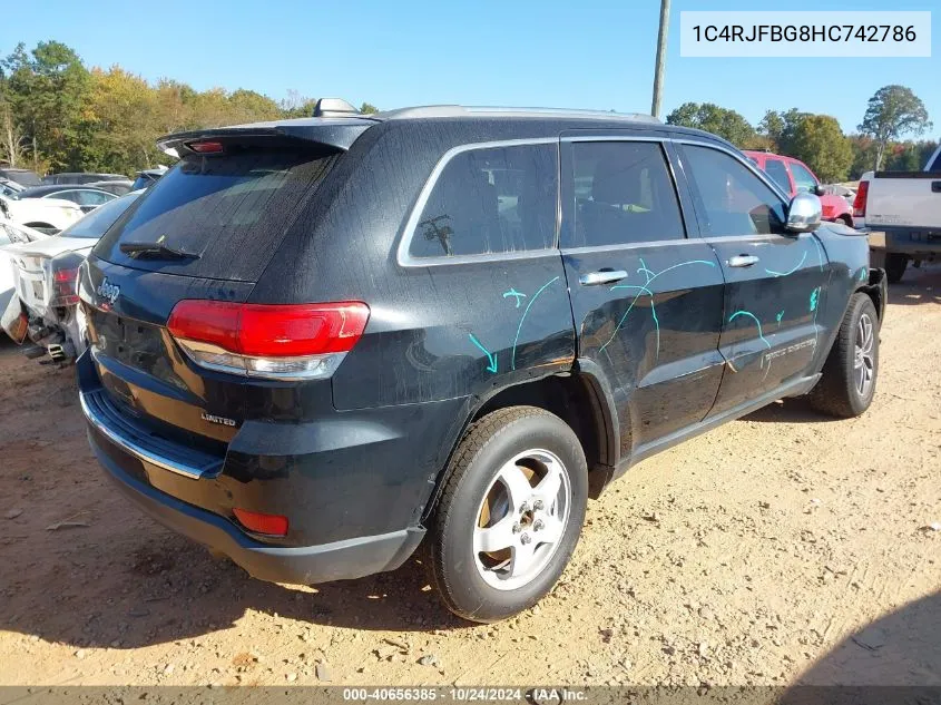 2017 Jeep Grand Cherokee Limited 4X4 VIN: 1C4RJFBG8HC742786 Lot: 40656385