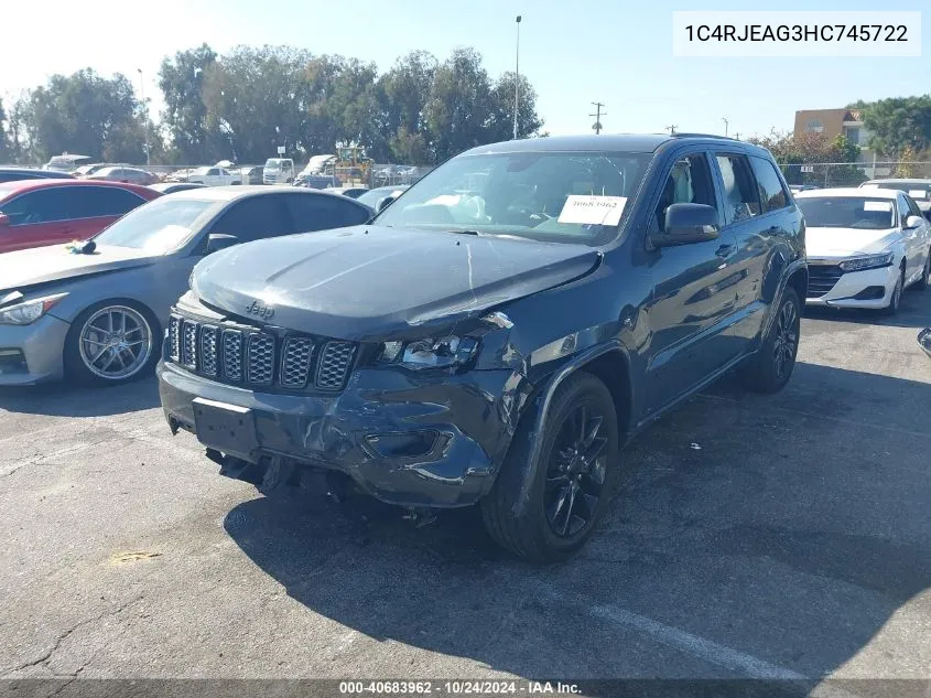 2017 Jeep Grand Cherokee Altitude 4X2 VIN: 1C4RJEAG3HC745722 Lot: 40683962