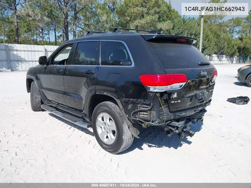 2017 Jeep Grand Cherokee Laredo 4X4 VIN: 1C4RJFAG1HC662943 Lot: 40687411