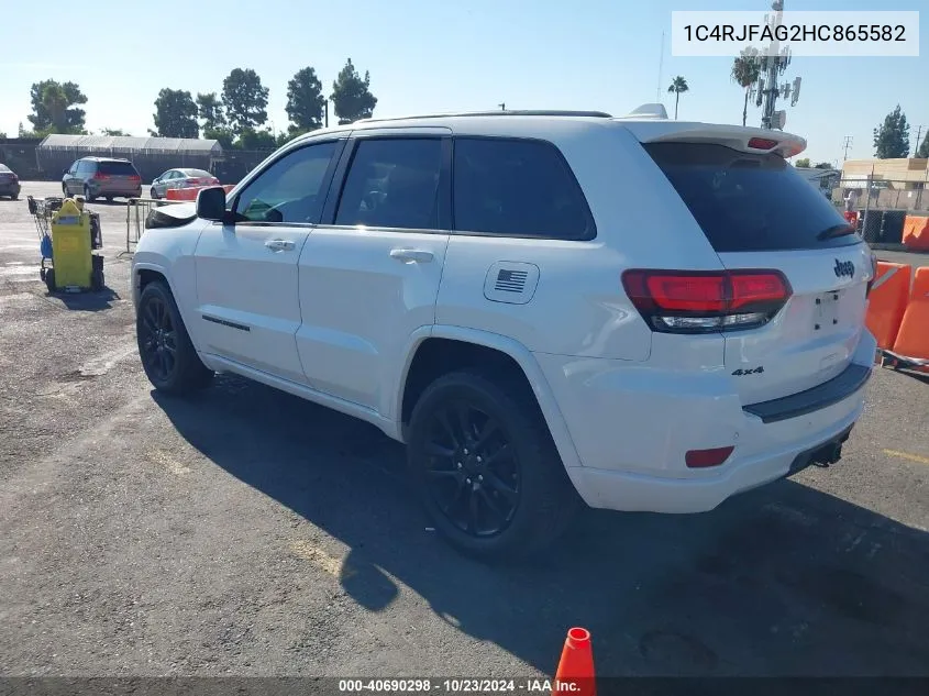 2017 Jeep Grand Cherokee Altitude 4X4 VIN: 1C4RJFAG2HC865582 Lot: 40690298