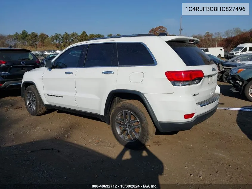 1C4RJFBG8HC827496 2017 Jeep Grand Cherokee Limited 4X4