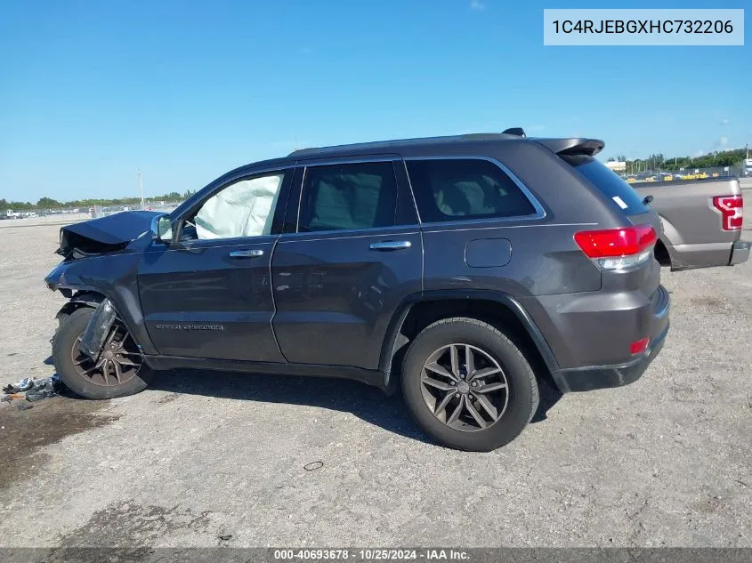 2017 Jeep Grand Cherokee Limited 4X2 VIN: 1C4RJEBGXHC732206 Lot: 40693678