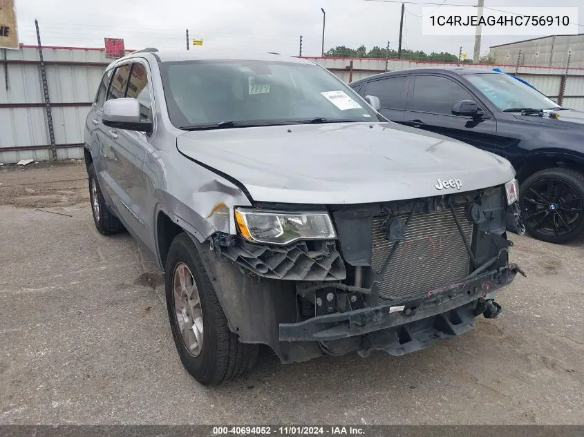 2017 Jeep Grand Cherokee Laredo 4X2 VIN: 1C4RJEAG4HC756910 Lot: 40694052