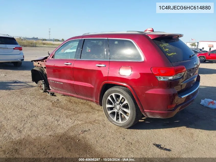 2017 Jeep Grand Cherokee Overland 4X2 VIN: 1C4RJECG6HC614880 Lot: 40695287