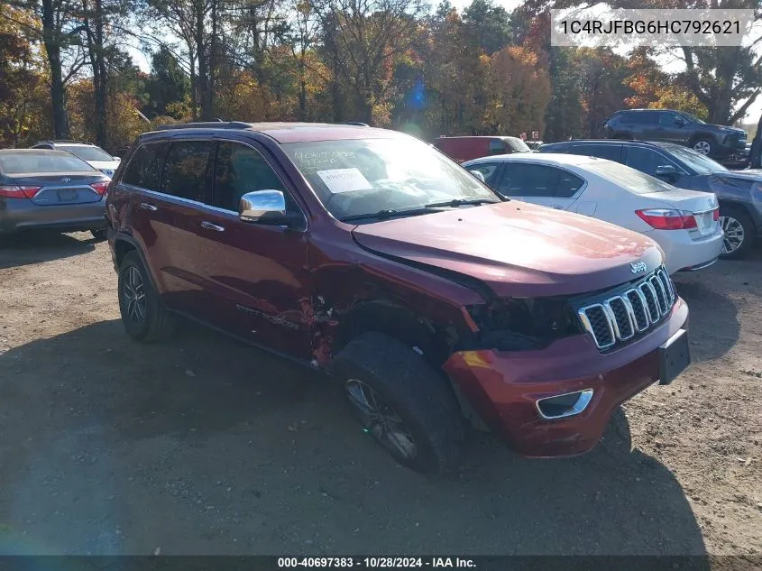 2017 Jeep Grand Cherokee Limited 4X4 VIN: 1C4RJFBG6HC792621 Lot: 40697383