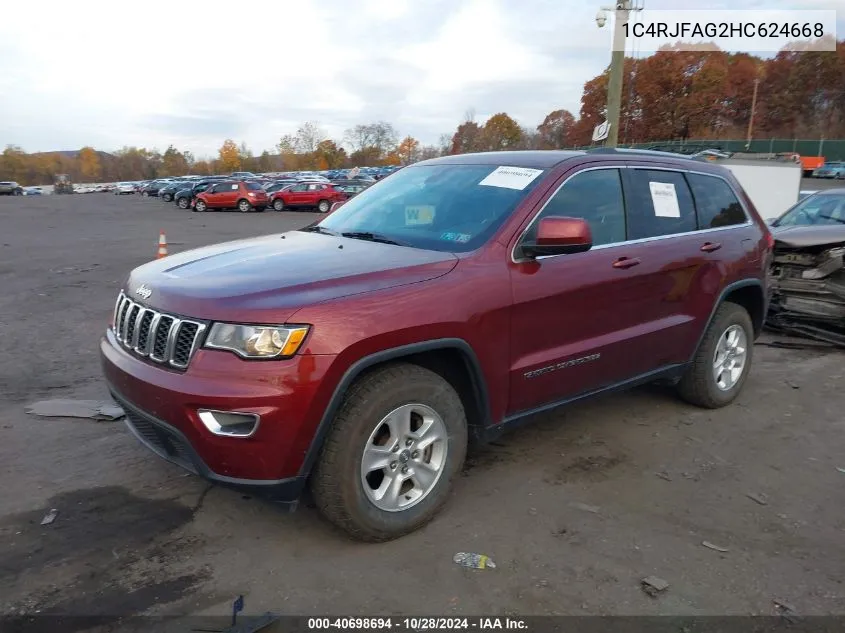 2017 Jeep Grand Cherokee Laredo 4X4 VIN: 1C4RJFAG2HC624668 Lot: 40698694