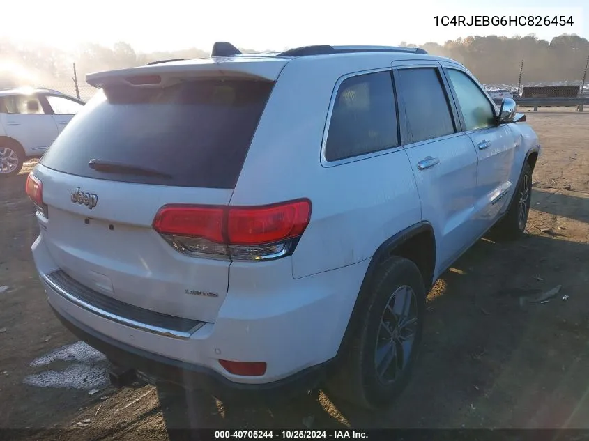 2017 Jeep Grand Cherokee Limited 4X2 VIN: 1C4RJEBG6HC826454 Lot: 40705244