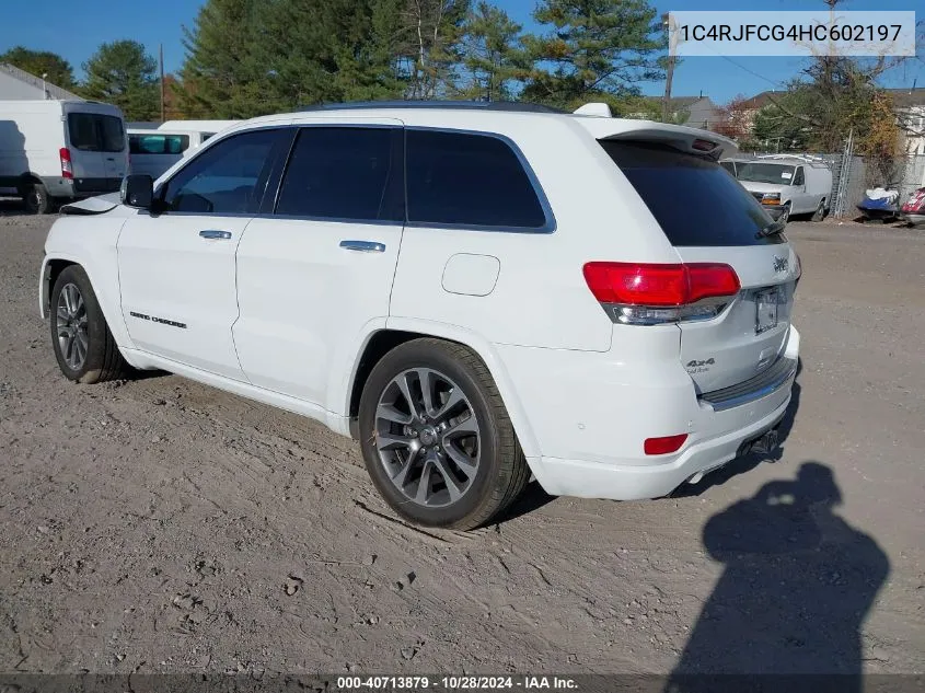 2017 Jeep Grand Cherokee Overland 4X4 VIN: 1C4RJFCG4HC602197 Lot: 40713879