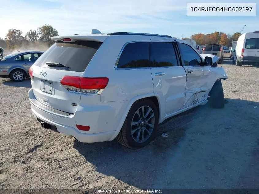 2017 Jeep Grand Cherokee Overland 4X4 VIN: 1C4RJFCG4HC602197 Lot: 40713879