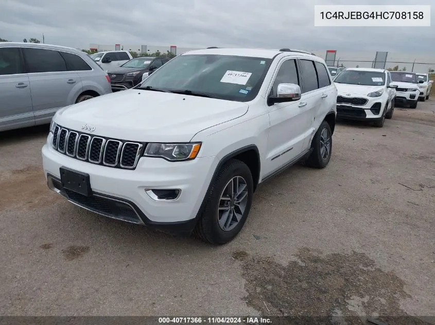 2017 Jeep Grand Cherokee Limited 4X2 VIN: 1C4RJEBG4HC708158 Lot: 40717366