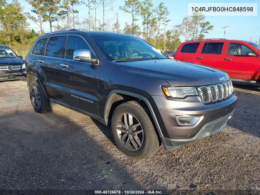 2017 Jeep Grand Cherokee Limited 4X4 VIN: 1C4RJFBG0HC848598 Lot: 40726679