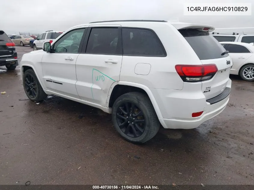 2017 Jeep Grand Cherokee Altitude 4X4 VIN: 1C4RJFAG6HC910829 Lot: 40730156