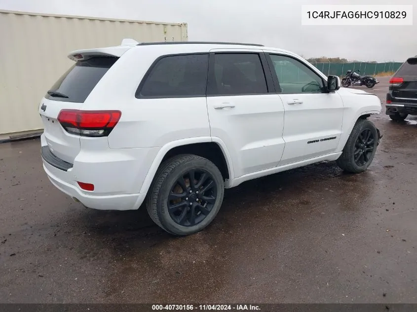 2017 Jeep Grand Cherokee Altitude 4X4 VIN: 1C4RJFAG6HC910829 Lot: 40730156