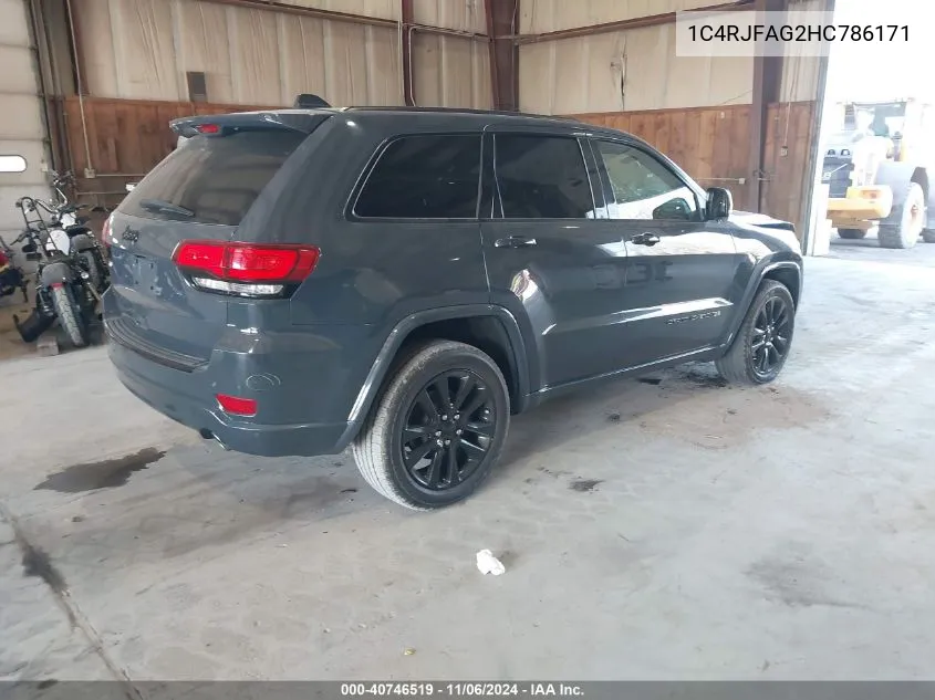 2017 Jeep Grand Cherokee Altitude 4X4 VIN: 1C4RJFAG2HC786171 Lot: 40746519