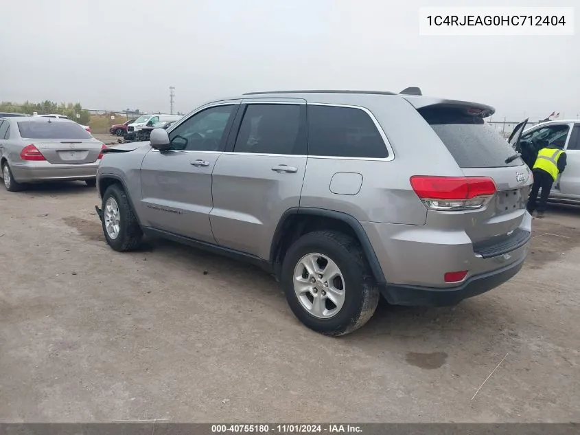 2017 Jeep Grand Cherokee Laredo 4X2 VIN: 1C4RJEAG0HC712404 Lot: 40755180