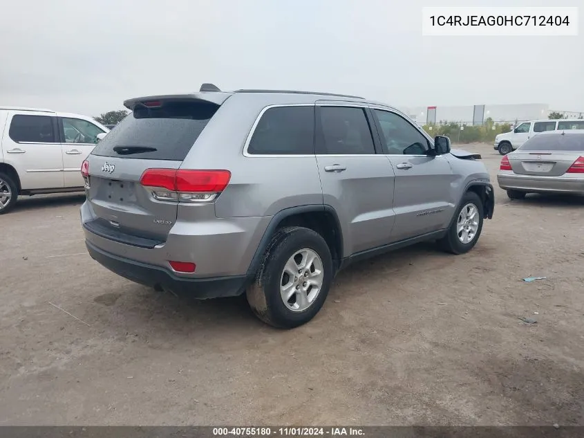 2017 Jeep Grand Cherokee Laredo 4X2 VIN: 1C4RJEAG0HC712404 Lot: 40755180