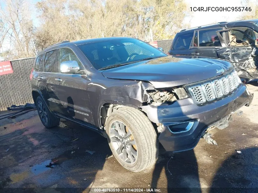 2017 Jeep Grand Cherokee Overland 4X4 VIN: 1C4RJFCG0HC955746 Lot: 40763510