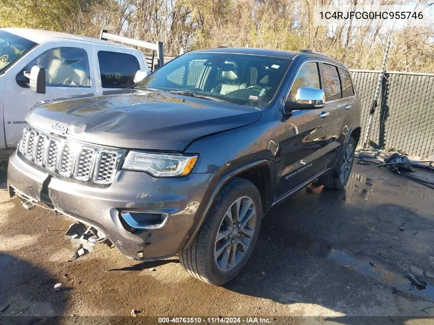 2017 Jeep Grand Cherokee Overland 4X4 VIN: 1C4RJFCG0HC955746 Lot: 40763510