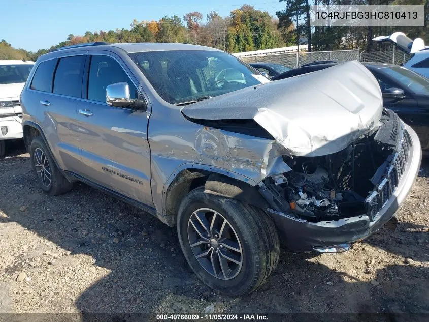 2017 Jeep Grand Cherokee Limited 4X4 VIN: 1C4RJFBG3HC810413 Lot: 40766069