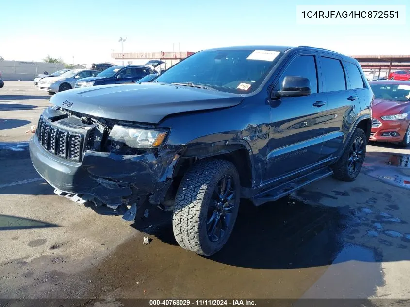 2017 Jeep Grand Cherokee Altitude 4X4 VIN: 1C4RJFAG4HC872551 Lot: 40768029