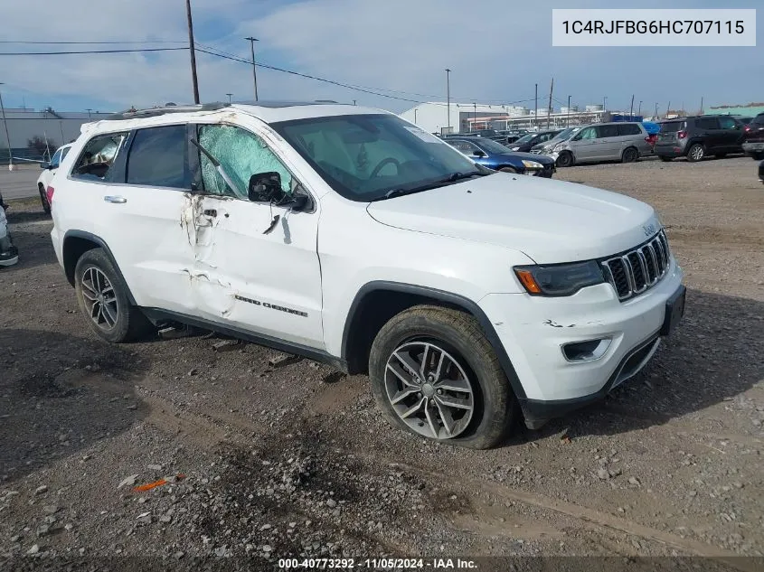 2017 Jeep Grand Cherokee Limited 4X4 VIN: 1C4RJFBG6HC707115 Lot: 40773292