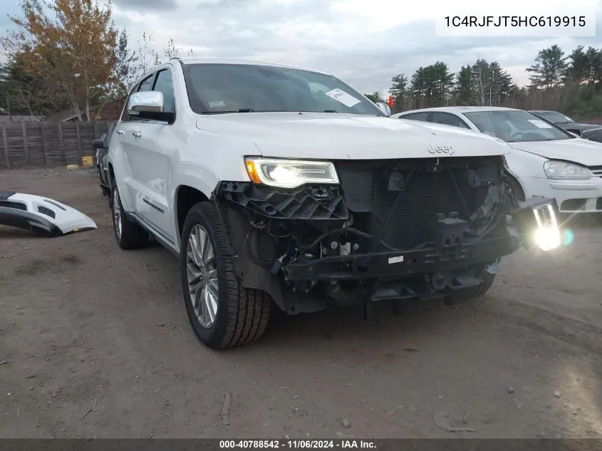 2017 Jeep Grand Cherokee Summit 4X4 VIN: 1C4RJFJT5HC619915 Lot: 40788542