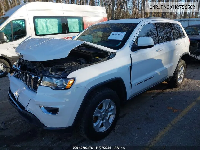 2017 Jeep Grand Cherokee Laredo 4X4 VIN: 1C4RJFAGXHC756562 Lot: 40793476