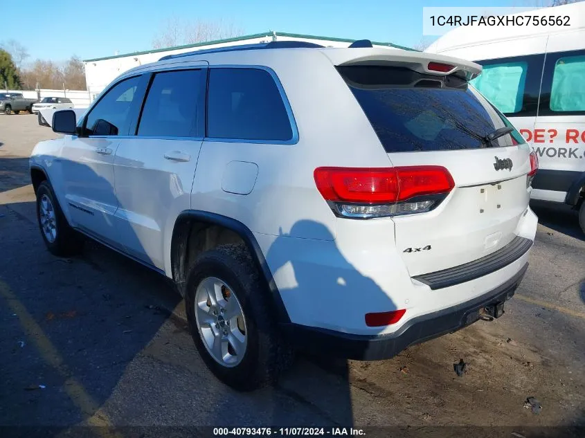 2017 Jeep Grand Cherokee Laredo 4X4 VIN: 1C4RJFAGXHC756562 Lot: 40793476