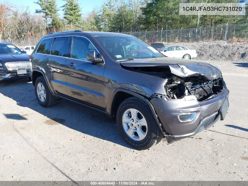 2017 Jeep Grand Cherokee Laredo 4X4 VIN: 1C4RJFAG3HC731020 Lot: 40804640