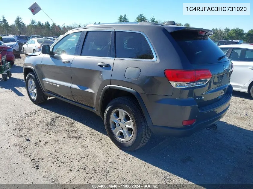 2017 Jeep Grand Cherokee Laredo 4X4 VIN: 1C4RJFAG3HC731020 Lot: 40804640