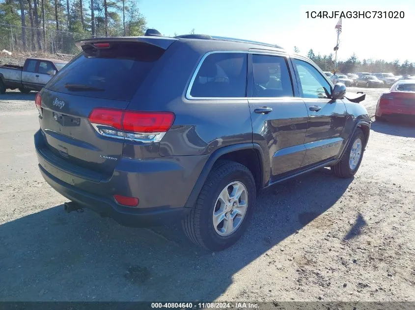 2017 Jeep Grand Cherokee Laredo 4X4 VIN: 1C4RJFAG3HC731020 Lot: 40804640