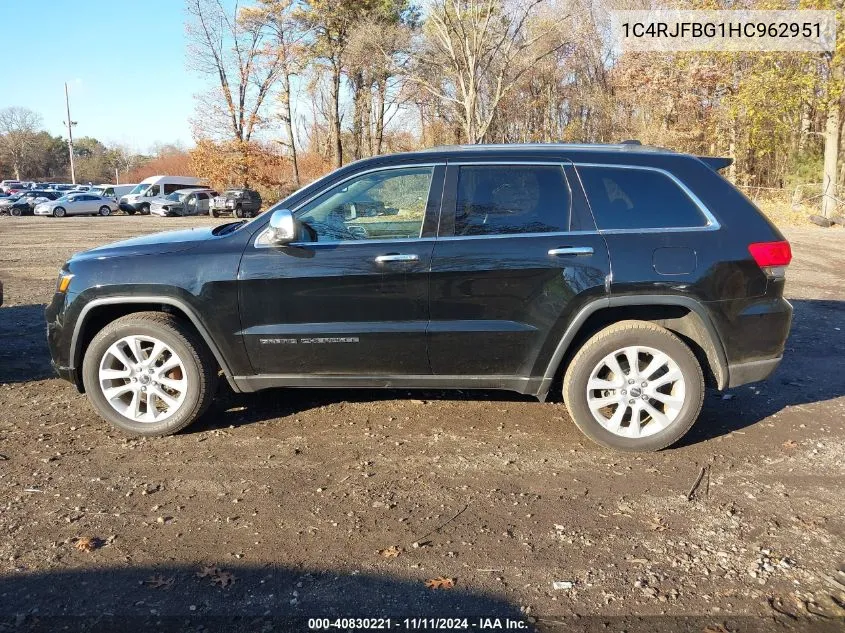 2017 Jeep Grand Cherokee Limited 4X4 VIN: 1C4RJFBG1HC962951 Lot: 40830221