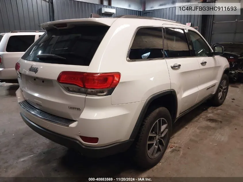 2017 Jeep Grand Cherokee Limited 4X4 VIN: 1C4RJFBG3HC911693 Lot: 40883569