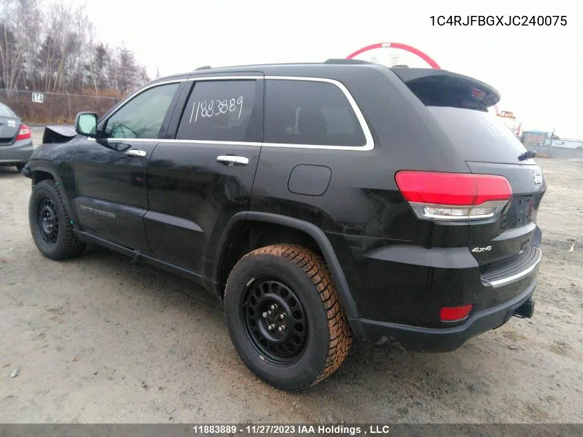 2018 Jeep Grand Cherokee Limited VIN: 1C4RJFBGXJC240075 Lot: 11883889