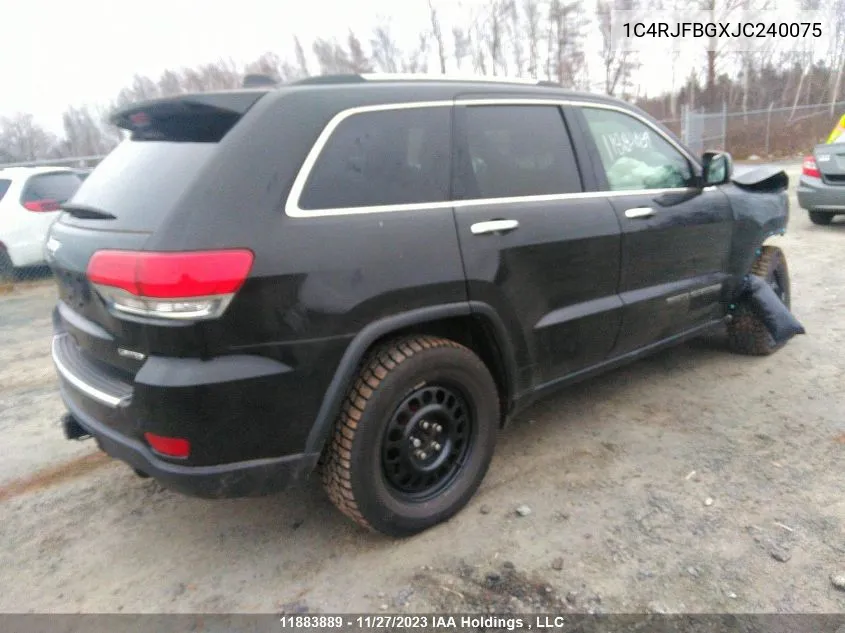 2018 Jeep Grand Cherokee Limited VIN: 1C4RJFBGXJC240075 Lot: 11883889