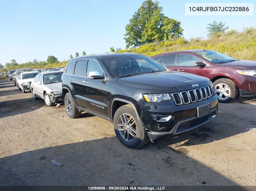 2018 Jeep Grand Cherokee Limited VIN: 1C4RJFBG7JC232886 Lot: 12098606