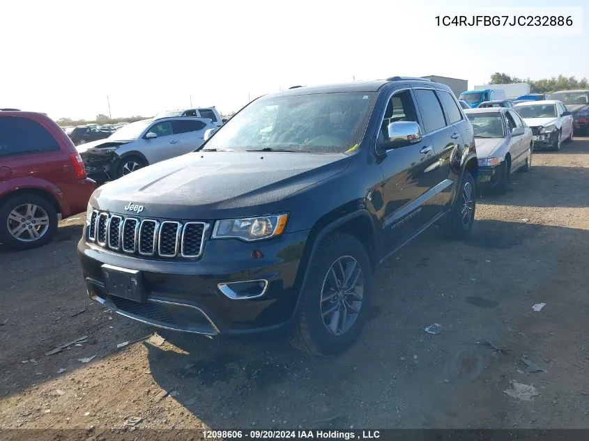 2018 Jeep Grand Cherokee Limited VIN: 1C4RJFBG7JC232886 Lot: 12098606