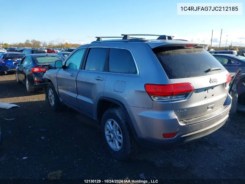 2018 Jeep Grand Cherokee Laredo VIN: 1C4RJFAG7JC212185 Lot: 12130129