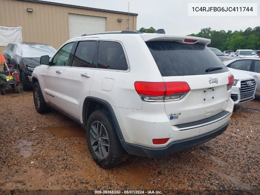 2018 Jeep Grand Cherokee Limited 4X4 VIN: 1C4RJFBG6JC411744 Lot: 39358350